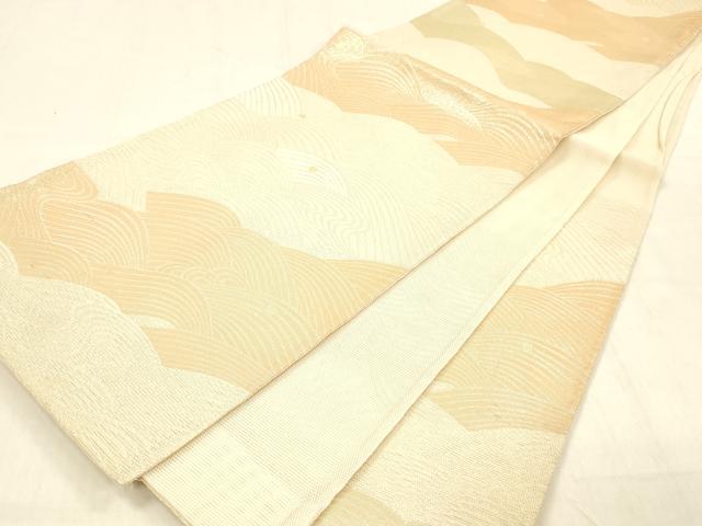 平和屋着物＊夏物　六通柄袋帯　流水文　金銀糸　正絹　逸品　DABB3830cm