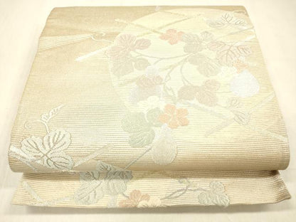 平和屋着物＊夏物 六通柄袋帯 唐織 竜田川 金銀糸 正絹 逸品 DABB3831cm