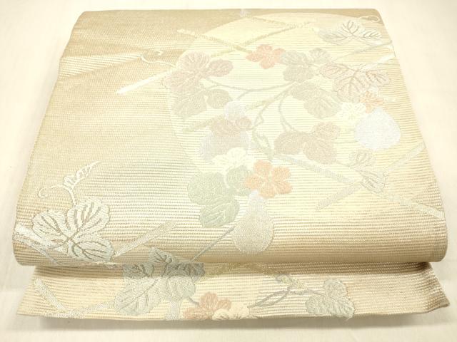 平和屋着物＊夏物 六通柄袋帯 唐織 竜田川 金銀糸 正絹 逸品 DABB3831cm