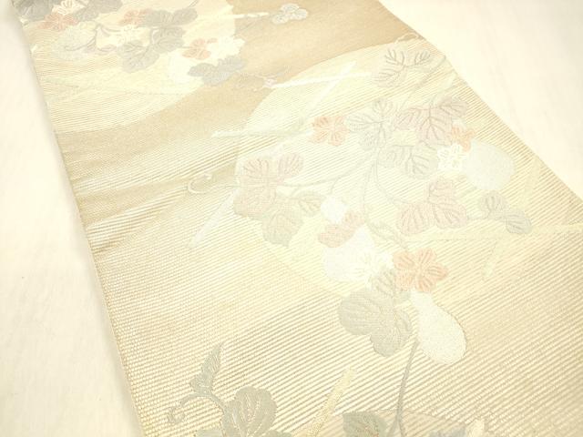 平和屋着物＊夏物 六通柄袋帯 唐織 竜田川 金銀糸 正絹 逸品 DABB3831cm