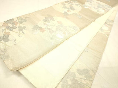 平和屋着物＊夏物 六通柄袋帯 唐織 竜田川 金銀糸 正絹 逸品 DABB3831cm