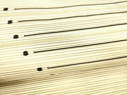 平和屋着物＊夏物 絽綴れ 八寸名古屋帯 横段文 金銀糸 正絹 逸品 DABB3837cm