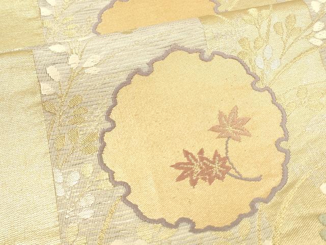 平和屋着物＊夏物 六通柄袋帯 唐織 竜田川 金銀糸 正絹 逸品 DABB3839cm