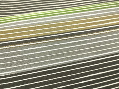 平和屋着物＊夏物 太鼓柄袋帯 簾風 横段文 黒地 銀糸 絲芸苑謹製 正絹 逸品 DABB3840cm