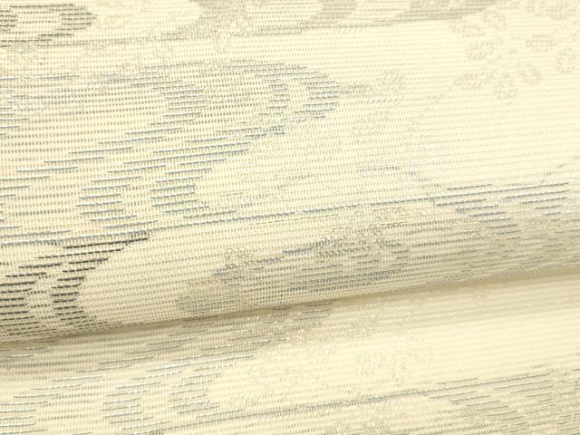 平和屋着物＊夏物 六通柄袋帯 流水草葉文 銀糸 正絹 逸品 DABB3841cm