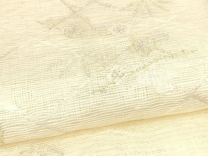平和屋着物＊夏物 太鼓柄袋帯 枝花文 金銀糸 正絹 逸品 DABB3843cm