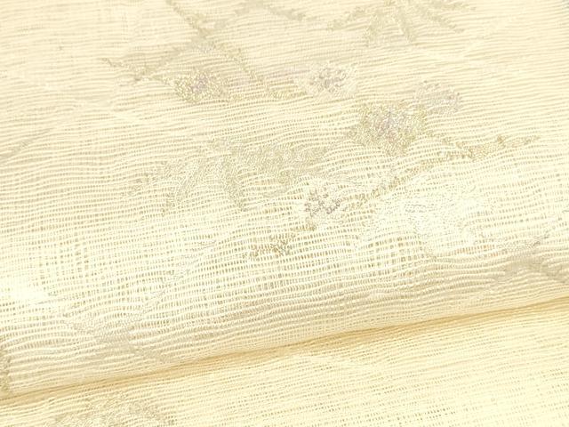 平和屋着物＊夏物 太鼓柄袋帯 枝花文 金銀糸 正絹 逸品 DABB3843cm