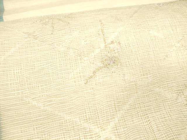 平和屋着物＊夏物 太鼓柄袋帯 枝花文 金銀糸 正絹 逸品 DABB3843cm