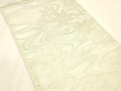 平和屋着物＊夏物 六通柄袋帯 竜田川 銀糸 正絹 逸品 DABB3845cm