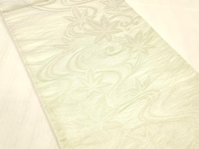 平和屋着物＊夏物 六通柄袋帯 竜田川 銀糸 正絹 逸品 DABB3845cm