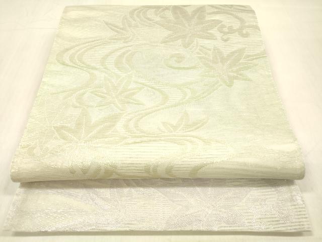 平和屋着物＊夏物 六通柄袋帯 竜田川 銀糸 正絹 逸品 DABB3845cm