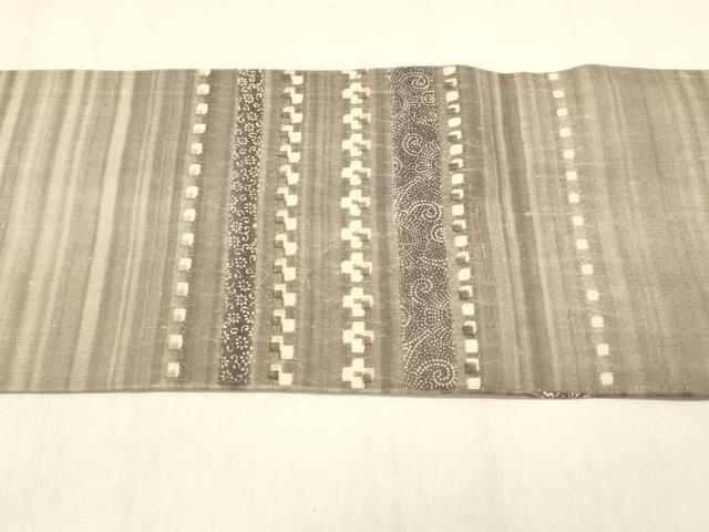 平和屋着物＊夏物 九寸名古屋帯 作家物 横段花唐草文 正絹 逸品 DABB3847cm