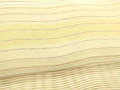 平和屋着物＊夏物 絽綴れ 八寸名古屋帯 よろけ縞 肌色 正絹 逸品 DABB3848cm