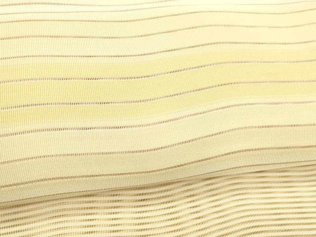 平和屋着物＊夏物 絽綴れ 八寸名古屋帯 よろけ縞 肌色 正絹 逸品 DABB3848cm