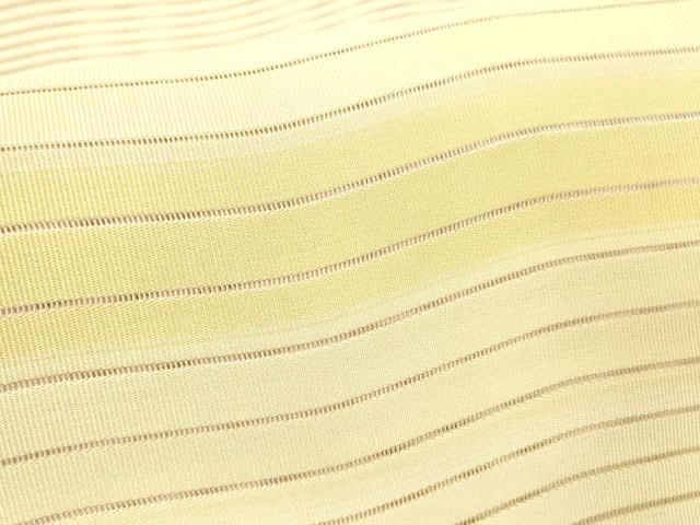 平和屋着物＊夏物 絽綴れ 八寸名古屋帯 よろけ縞 肌色 正絹 逸品 DABB3848cm