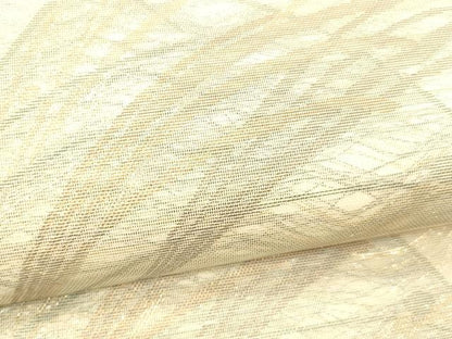平和屋着物＊夏物 六通柄袋帯 草葉文 金糸 正絹 逸品 DABB3850cm