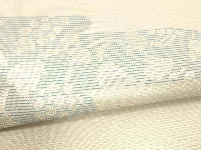 平和屋着物＊夏物　六通柄袋帯　白樺　銀糸　正絹　逸品　DABB3854cm