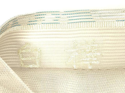 平和屋着物＊夏物　六通柄袋帯　白樺　銀糸　正絹　逸品　DABB3854cm