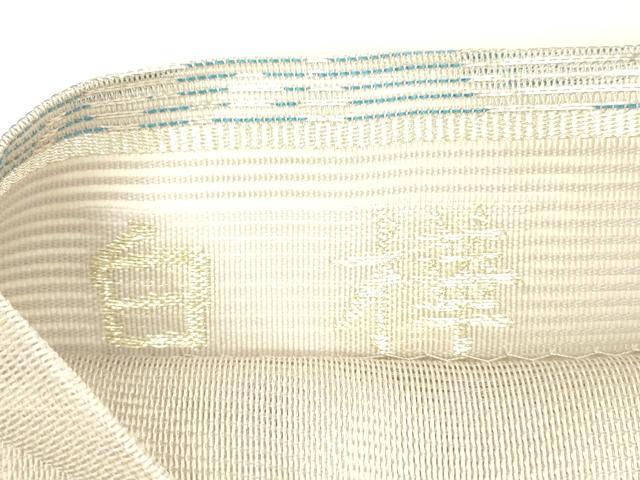 平和屋着物＊夏物　六通柄袋帯　白樺　銀糸　正絹　逸品　DABB3854cm