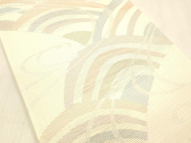 平和屋着物＊夏物 六通柄袋帯 流水文 銀糸 正絹 逸品 DABB3855cm