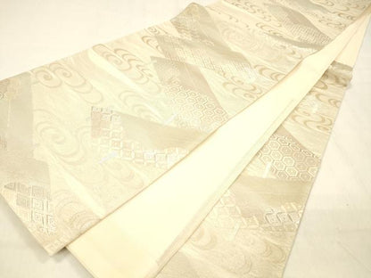 平和屋着物＊夏物 六通柄袋帯 薫風 流水吉祥文 銀糸 正絹 逸品 DABB3856cm