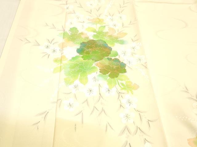 平和屋着物■訪問着 流水枝花文 暈し染め 金彩 正絹 逸品 DABB3904cm