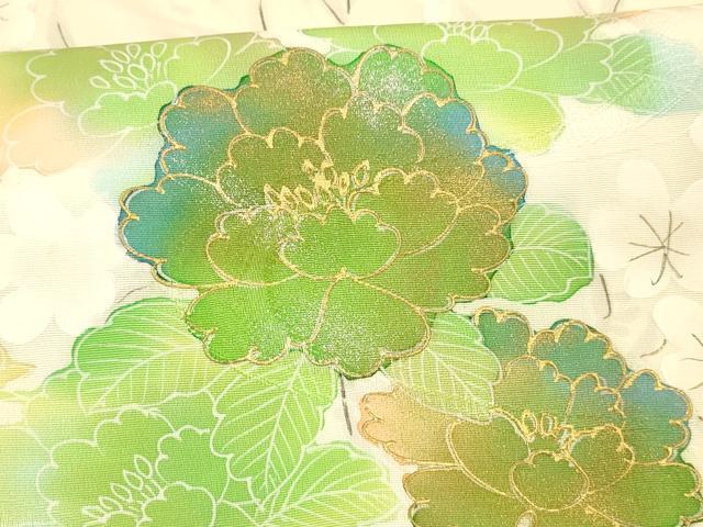 平和屋着物■訪問着 流水枝花文 暈し染め 金彩 正絹 逸品 DABB3904cm