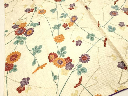 平和屋着物■上質な小紋 総絞り 枝花文 正絹 逸品 DABB3908cm