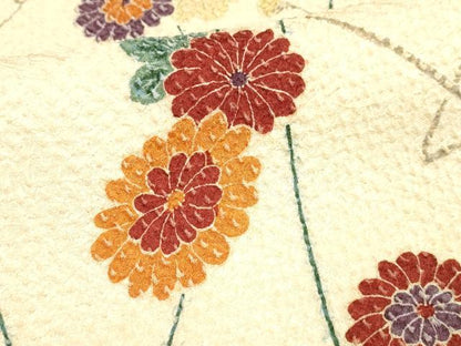 平和屋着物■上質な小紋 総絞り 枝花文 正絹 逸品 DABB3908cm
