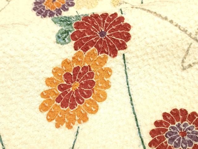 平和屋着物■上質な小紋 総絞り 枝花文 正絹 逸品 DABB3908cm