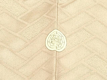 平和屋着物■上質な色無地 檜垣地紋 洗柿色 正絹 逸品 DABB3914cm