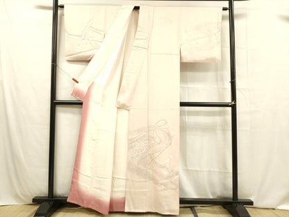 平和屋着物■訪問着 刺繍 結び紐文 暈し染め 正絹 逸品 DABB3928cm