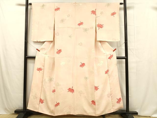 平和屋着物■上質な小紋 舞花文 暈し染め 銀彩 正絹 逸品 DABB3938cm