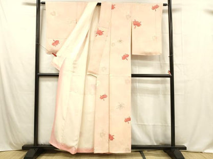 平和屋着物■上質な小紋 舞花文 暈し染め 銀彩 正絹 逸品 DABB3938cm