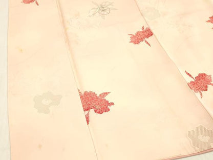 平和屋着物■上質な小紋 舞花文 暈し染め 銀彩 正絹 逸品 DABB3938cm