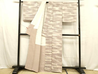 平和屋着物■上質な小紋 霞文 正絹 逸品 DABB3952cm
