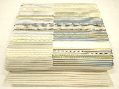 平和屋着物＊夏物 絽綴れ 八寸名古屋帯 横段文 金糸 正絹 逸品 DABB3959cm