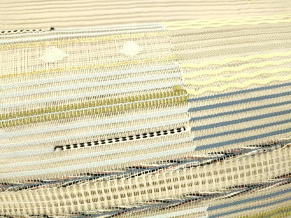 平和屋着物＊夏物 絽綴れ 八寸名古屋帯 横段文 金糸 正絹 逸品 DABB3959cm