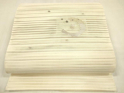 平和屋着物＊夏物 絽綴れ 八寸名古屋帯 抽象文様 金銀糸 正絹 逸品 DABB3961cm