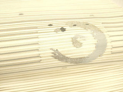 平和屋着物＊夏物 絽綴れ 八寸名古屋帯 抽象文様 金銀糸 正絹 逸品 DABB3961cm