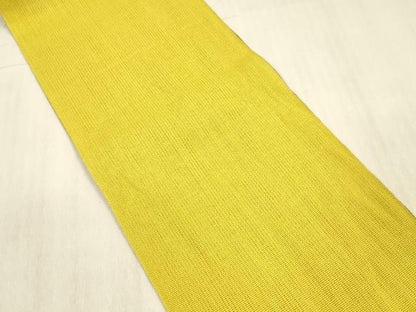 平和屋着物＊夏物　両面　半幅帯　蒲公英色　鶯色　DABB3962cm