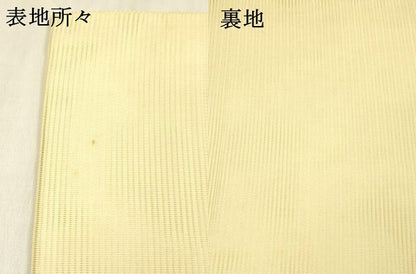 平和屋着物＊夏物 九寸名古屋帯 駒刺繍 総刺繍 草葉文 正絹 逸品 DABB3964cm