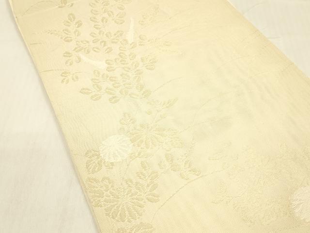 平和屋着物＊夏物 六通柄袋帯 草花文 金糸 正絹 逸品 DABB3967cm