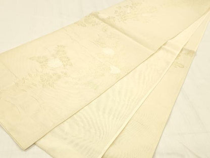 平和屋着物＊夏物 六通柄袋帯 草花文 金糸 正絹 逸品 DABB3967cm