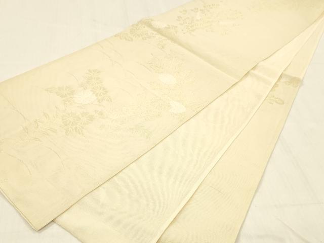 平和屋着物＊夏物 六通柄袋帯 草花文 金糸 正絹 逸品 DABB3967cm