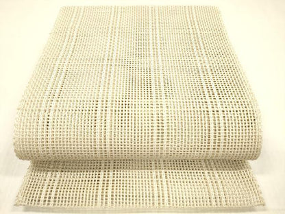 平和屋着物＊夏物 八寸名古屋帯 格子 象牙色 正絹 逸品 DABB3970cm