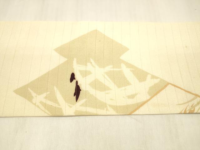 平和屋着物＊夏物 アンティーク 大正ロマン 九寸名古屋帯 駒刺繍 流水花文 正絹 逸品 DABB3971cm
