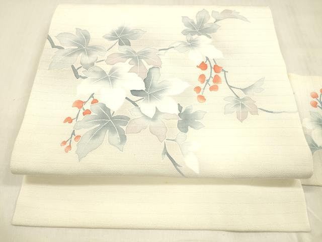 平和屋着物＊夏物 九寸名古屋帯 枝葉文 DABB3973cm