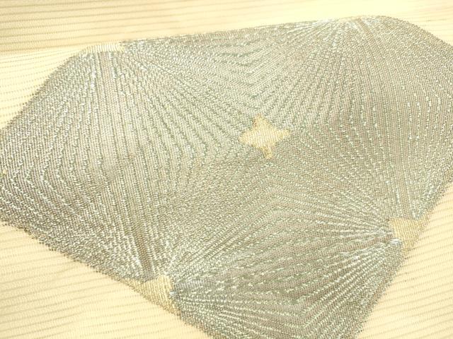 平和屋着物＊夏物 九寸名古屋帯 菱文 金糸 正絹 逸品 DABB3975cm