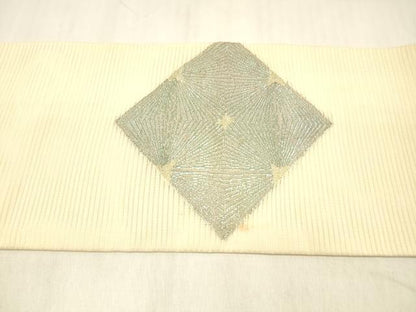 平和屋着物＊夏物 九寸名古屋帯 菱文 金糸 正絹 逸品 DABB3975cm